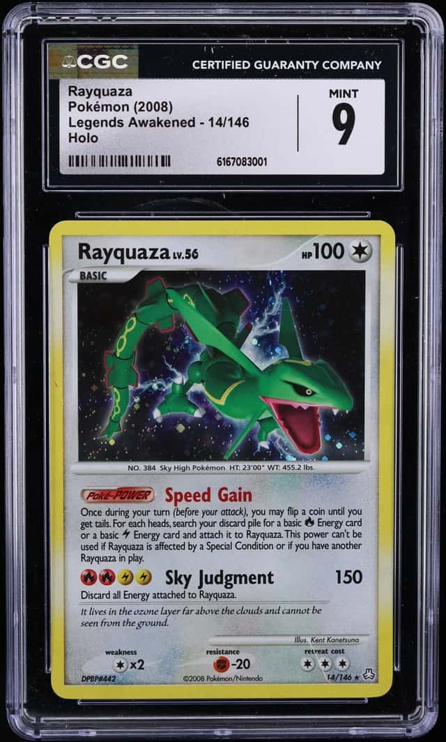 2008 Pokemon Diamond & Pearl Legends Awakened Holo Rayquaza #14 CGC 9 MINT