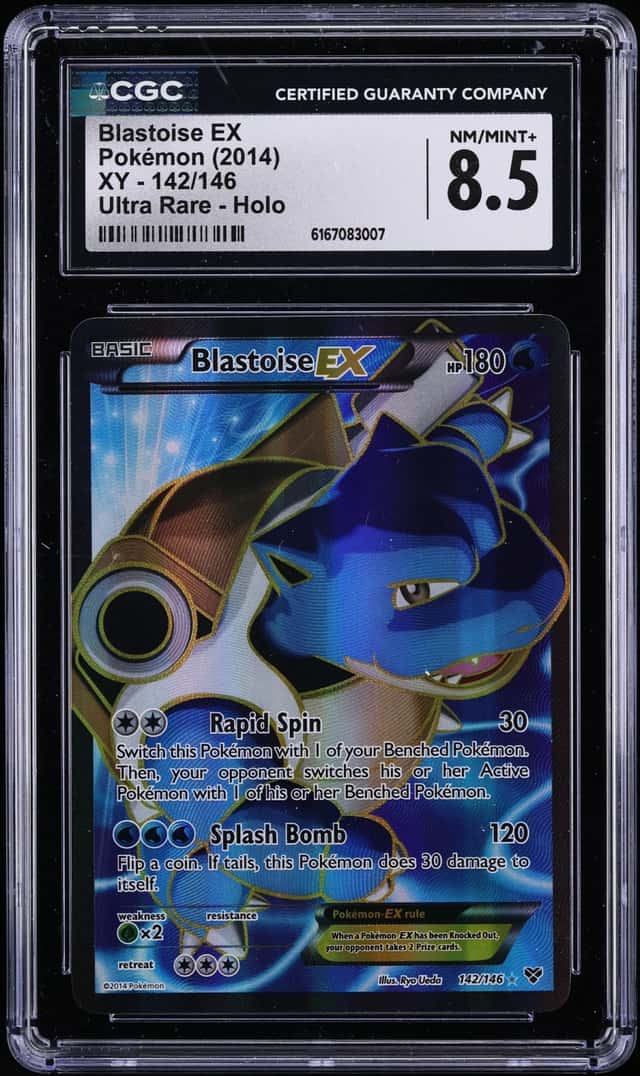 2014 Pokemon XY Full Art Blastoise EX #142 CGC 8.5 NM-MT+