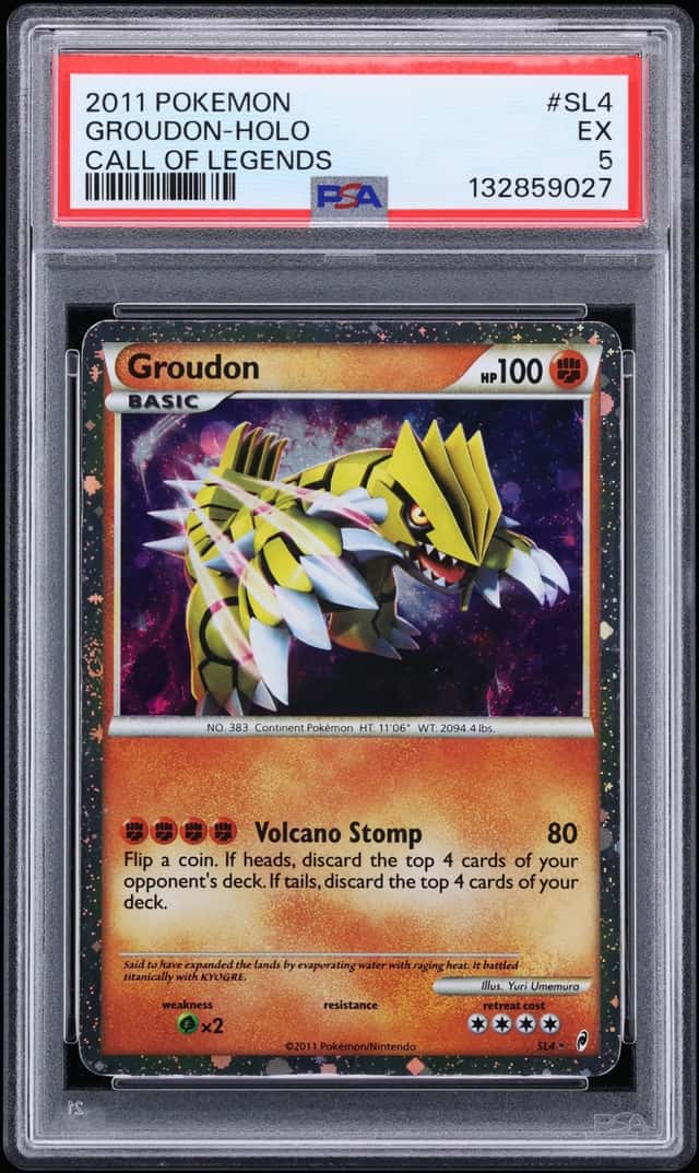 2011 Pokemon HGSS Call Of Legends Holo Groudon #SL4 PSA 5 EX