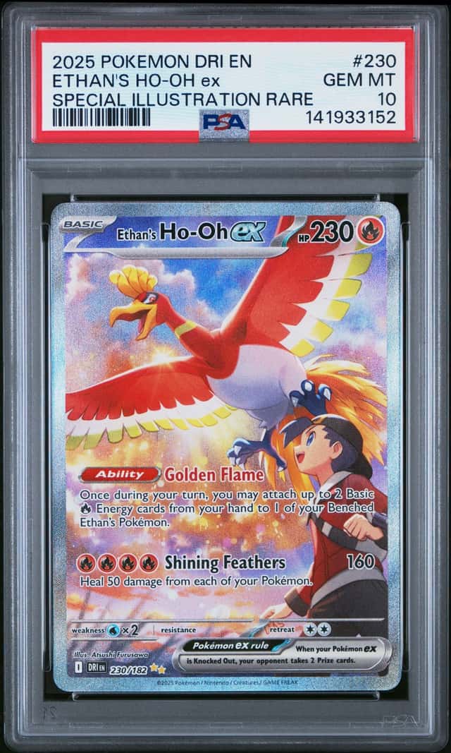 2025 Pokemon Scarlet & Violet Destined Rivals SIR Ethan's Ho-Oh Ex #230 PSA 10 GEM MINT