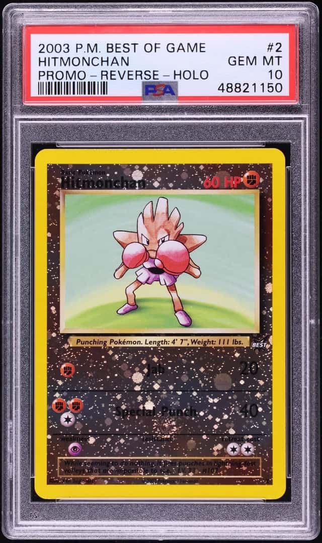 2003 Pokemon Best Of Game Promo Reverse Holo Hitmonchan #2 PSA 10 GEM MINT