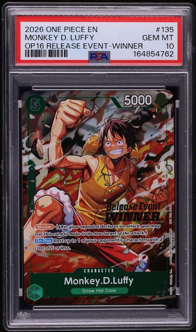 2026 One Piece Promo Release Event Winner Monkey D. Luffy #OP16-P-135 PSA 10 GEM MINT