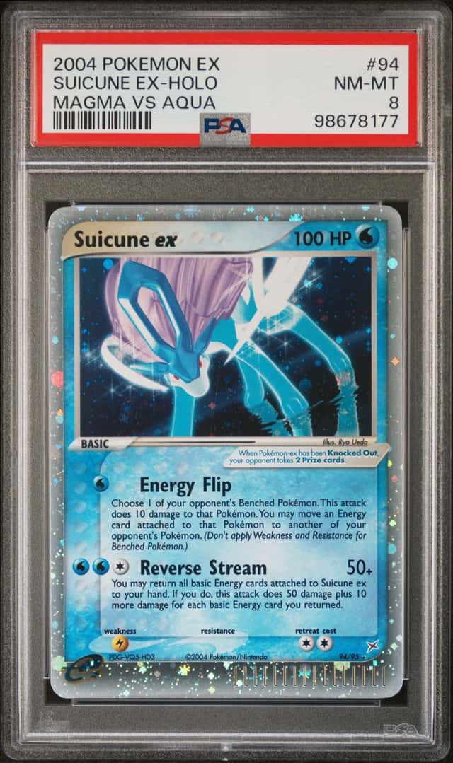 2004 Pokemon EX Team Magma VS Aqua Holo Suicune EX #94 PSA 8 NM-MT