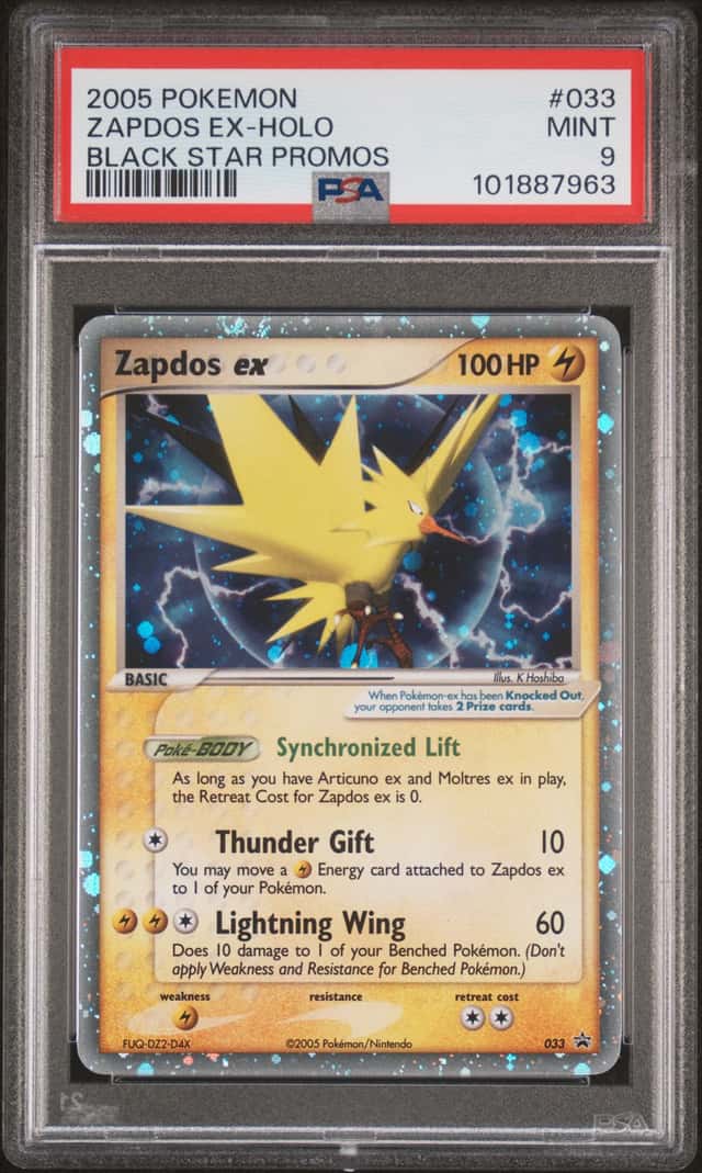 2005 Pokemon Black Star Promo Holo Zapdos EX #33 PSA 9 MINT