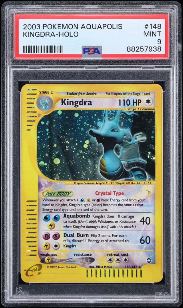 2003 Pokemon Aquapolis Holo Crystal Kingdra #148 PSA 9 MINT