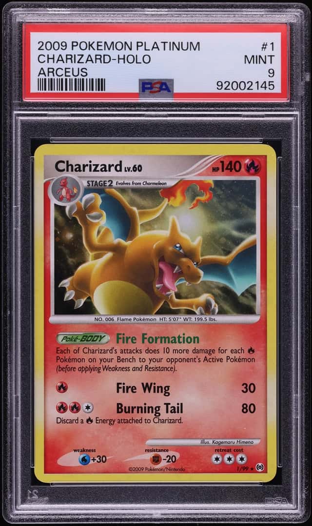 2009 Pokemon Platinum Arceus Holo Charizard #1 PSA 9 MINT