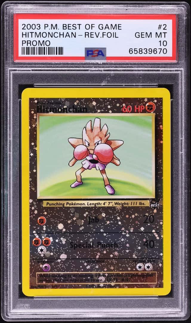 2003 Pokemon Best Of Game Promo Reverse Holo Hitmonchan #2 PSA 10 GEM MINT