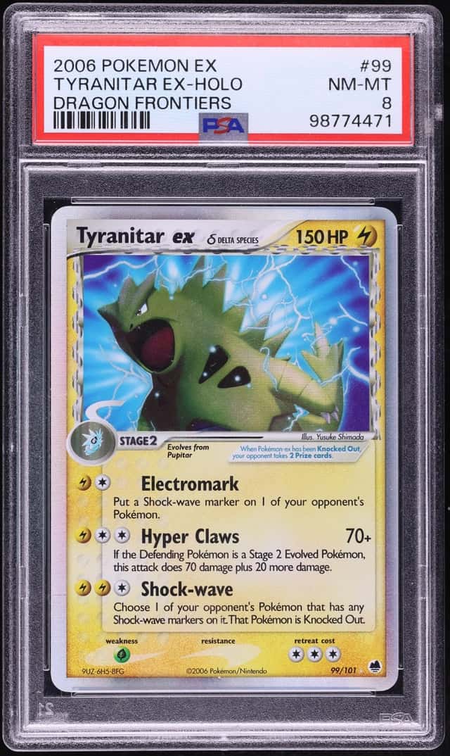 2006 Pokemon EX Dragon Frontiers Holo Tyranitar EX #99 PSA 8 NM-MT