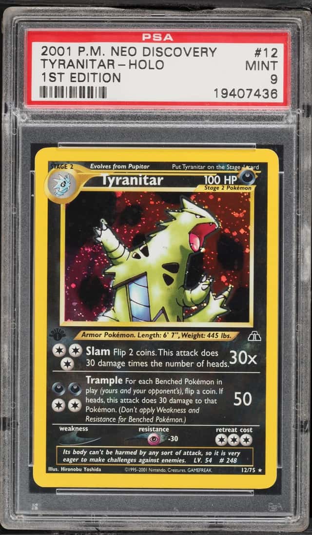 2001 Pokemon Neo Discovery 1st Edition Holo Tyranitar #12 PSA 9 MINT