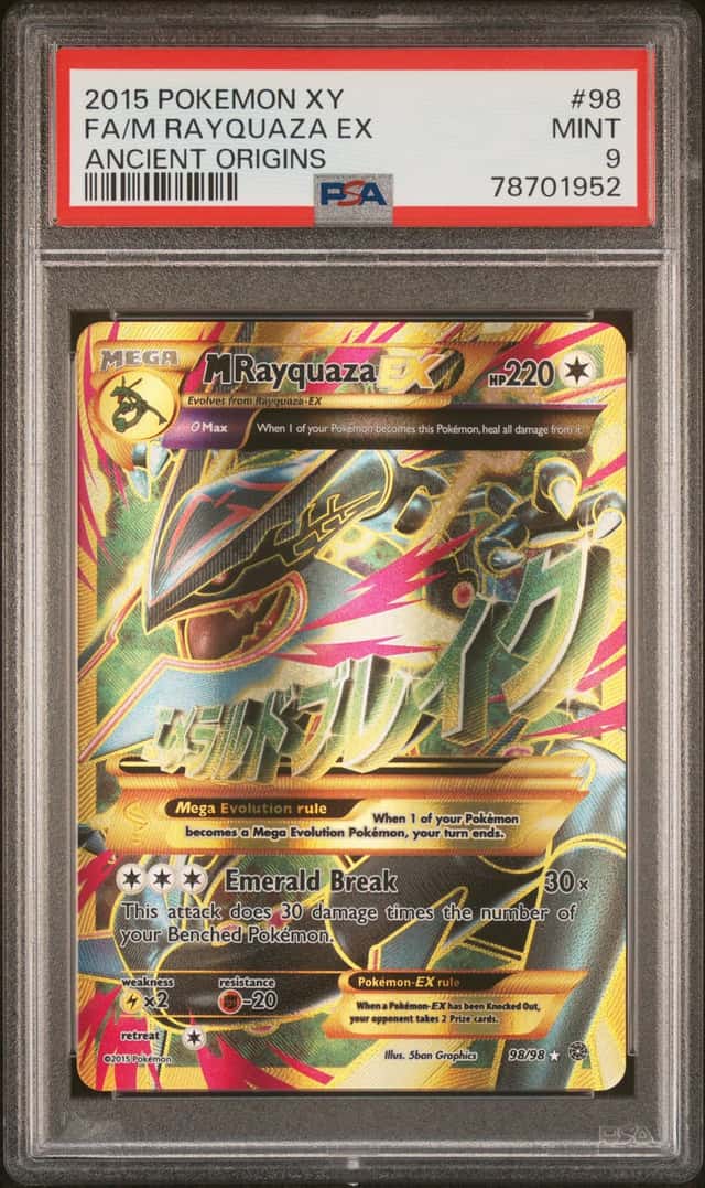2015 Pokemon XY Ancient Origins Full Art M Rayquaza EX #98 PSA 9 MINT