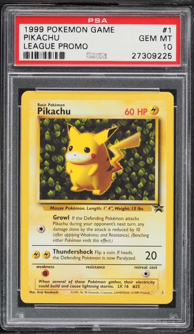 1999 Pokemon Black Star Promo League Pikachu #1 PSA 10 GEM MINT