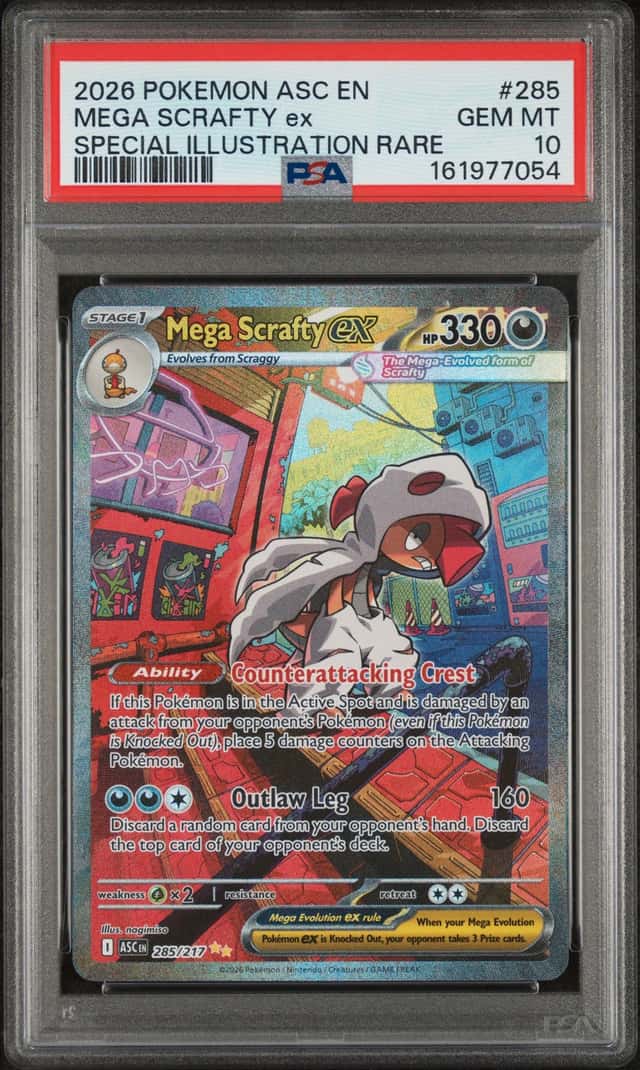 2026 Pokemon Mega Evolution Ascended Heroes SIR Mega Scrafty Ex #285 PSA 10 GEM MINT