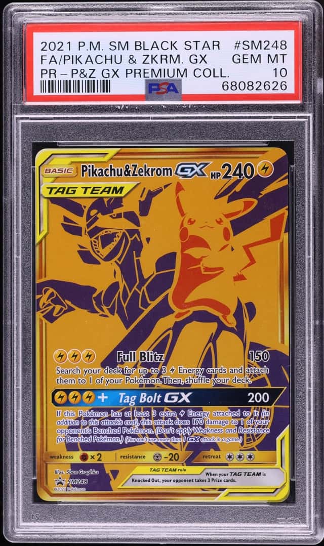 2021 Pokemon Sun & Moon Promo Premium Full Art Pikachu & Zekrom GX #SM248 PSA 10 GEM MINT