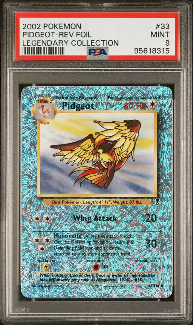 2002 Pokemon Legendary Collection Reverse Holo Pidgeot #33 PSA 9 MINT