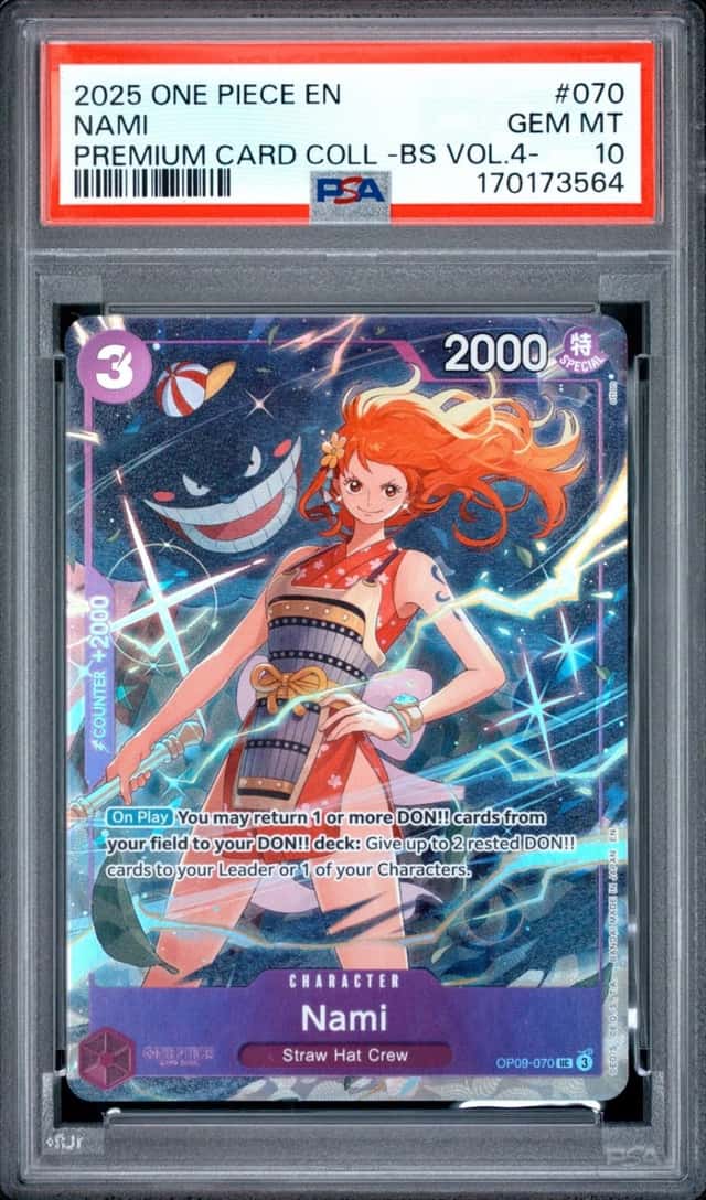 2025 ONE PIECE PREMIUM CARD COLLECTION BEST SELECTION VOL.4 #070 NAMI PSA 10