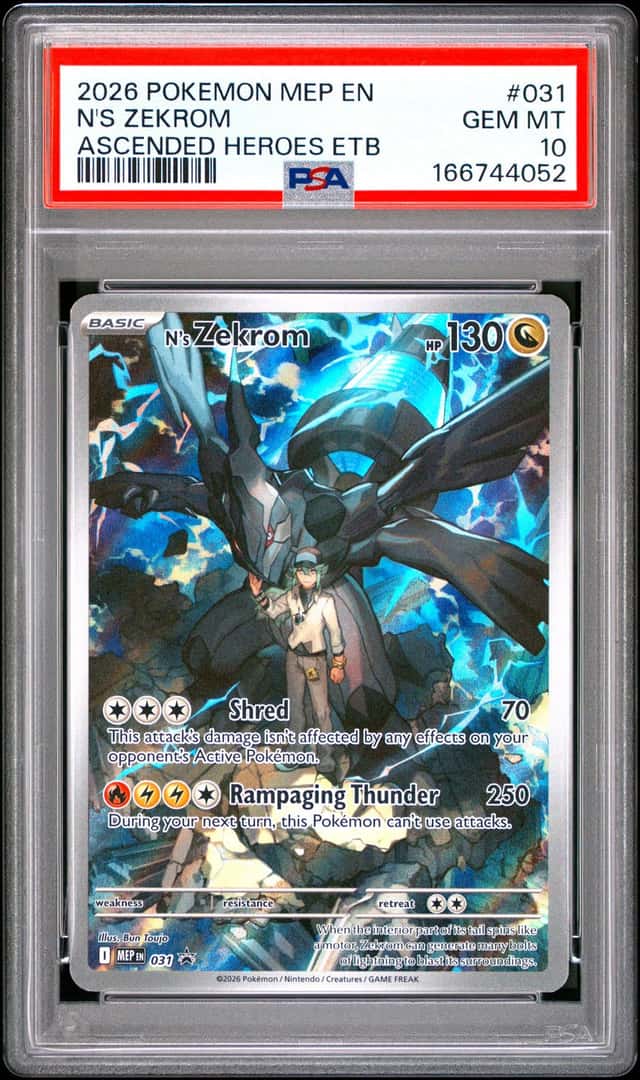 2026 POKEMON MEP EN-ME BLACK STAR PROMO #031 N'S ZEKROM PSA 10
