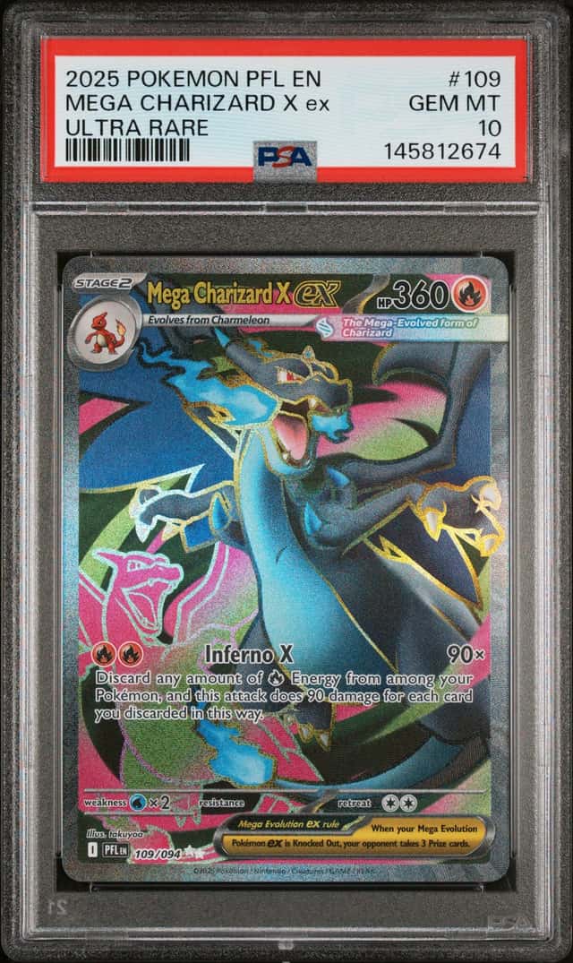 2025 Pokemon Phantasmal Flames Mega Charizard X Ex UR Psa 10