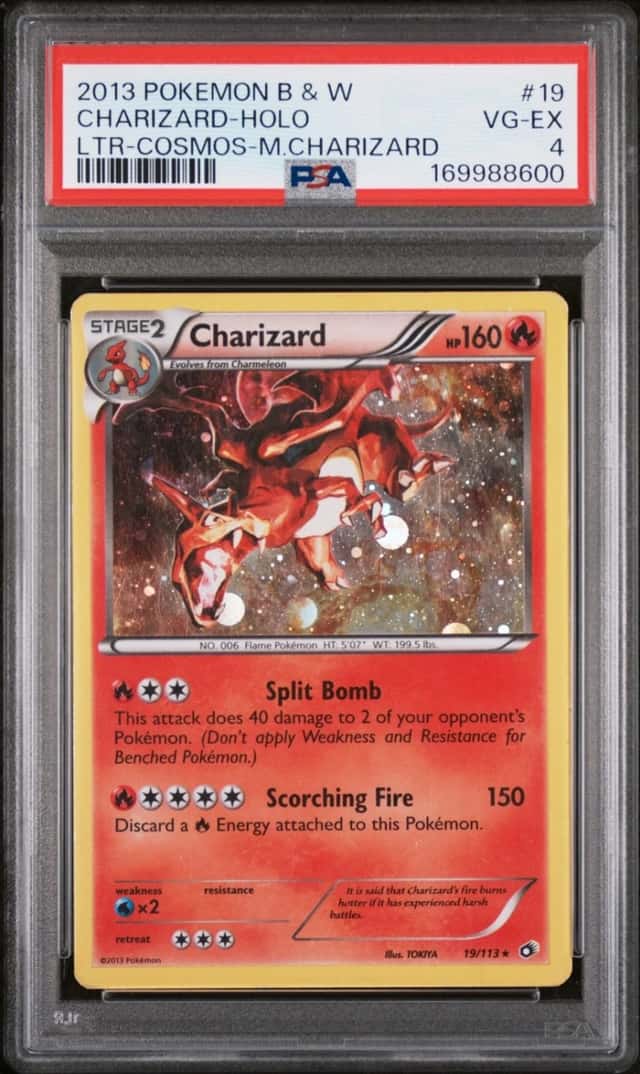 2013 POKEMON BLACK & WHITE LEGENDARY TREASURES #19 CHARIZARD-HOLO PSA 4