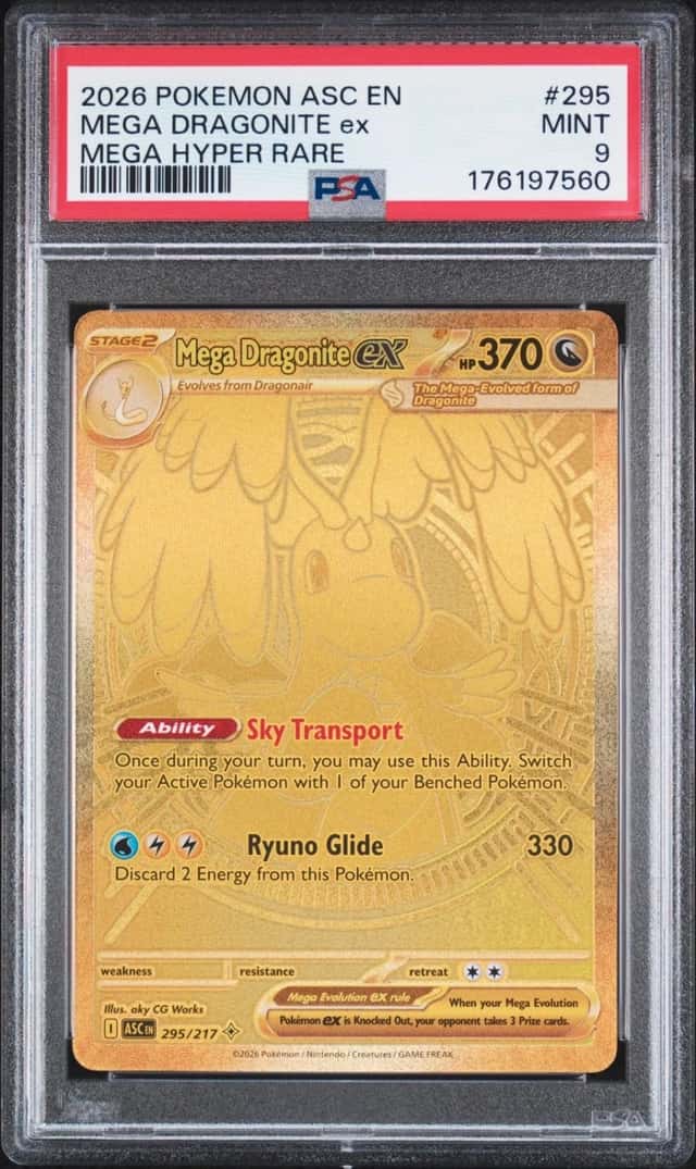 2026 POKEMON ASC EN-ASCENDED HEROES MEGA HYPER RARE #295 MEGA DRAGONITE EX PSA 9