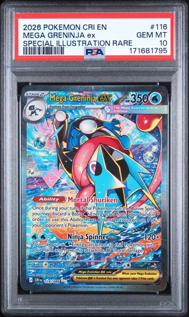 2026 POKEMON CHAOS RISING SPECIAL ILLUSTRATION RARE #116 MEGA GRENINJA EX PSA 10