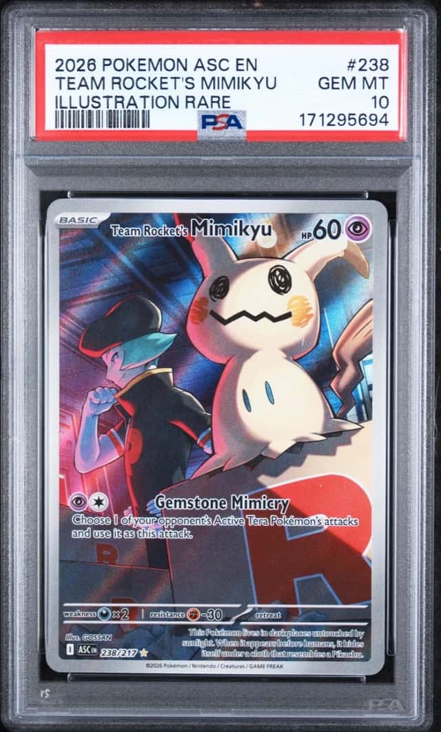 2026 POKEMON ASCENDED HEROES ILLUSTRATION RARE #238 TEAM ROCKET'S MIMIKYU PSA 10