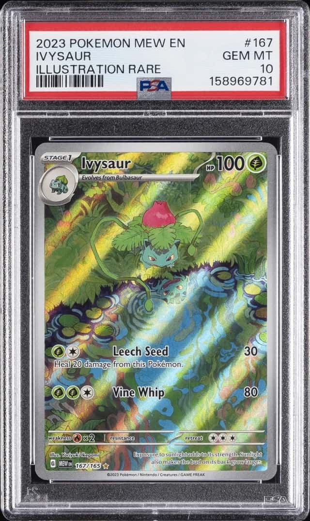 2023 POKEMON MEW EN-151 ILLUSTRATION RARE #167 IVYSAUR PSA 10