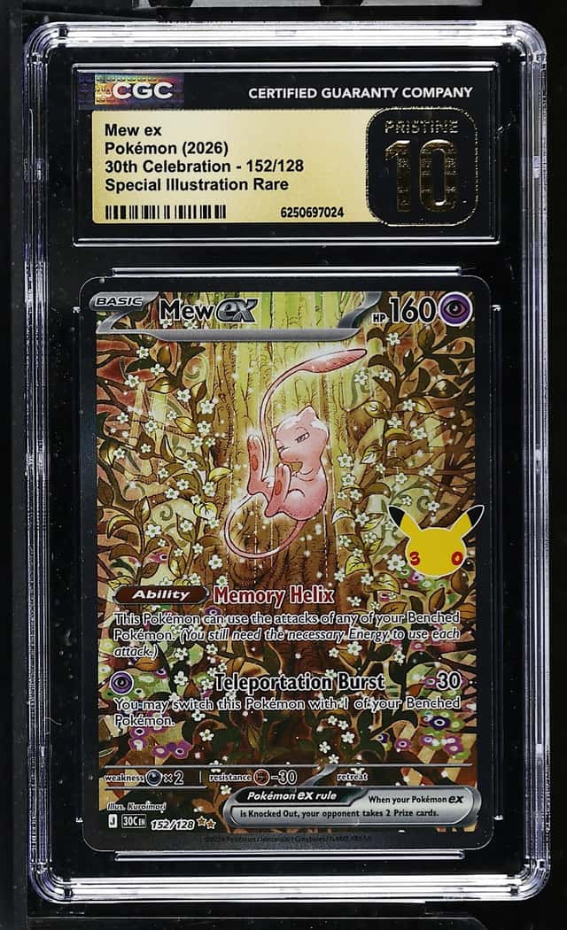 Pokémon Mew ex 2026 30th Celebration 152/128 Special Illus Rare CGC PRISTINE 10
