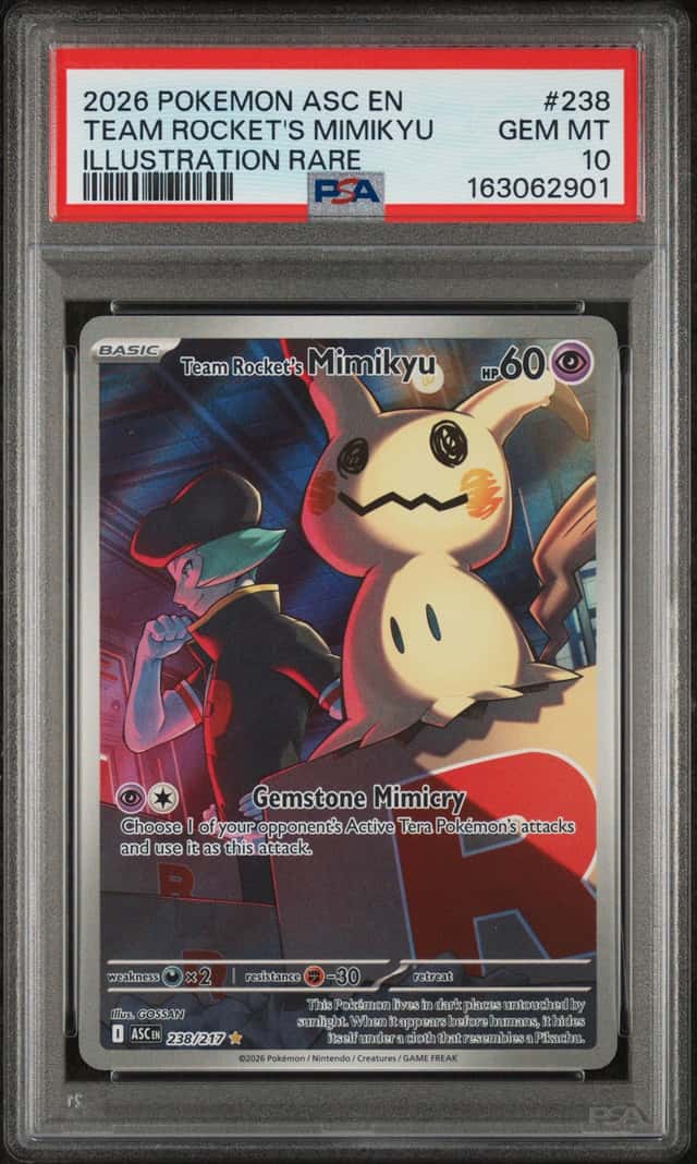 PSA 10 2026 Pokemon Team Rocket's Mimikyu ASC 238/237 IR Holo ENG