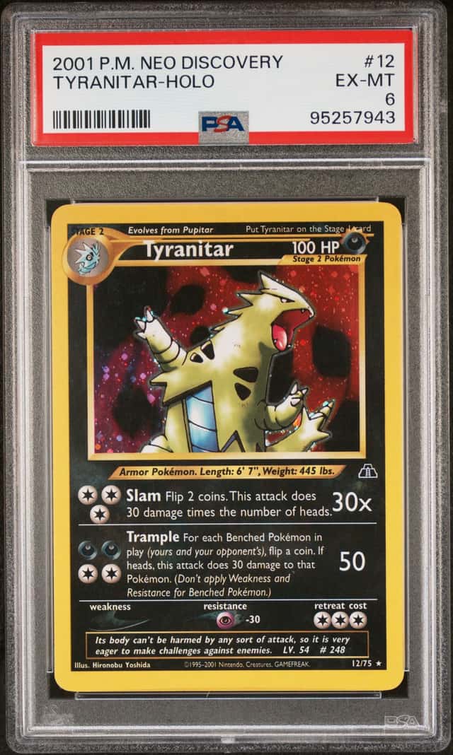 2001 Pokemon Neo Discovery 12 Tyranitar Holo PSA 6 EX-MT 95257943