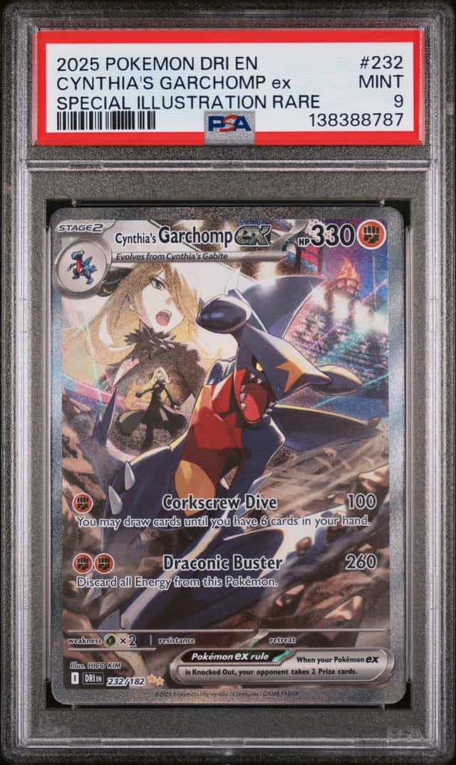 Pokemon 2025 Cynthia's Garchomp ex 232/182 SIR Destined Rivals PSA 9