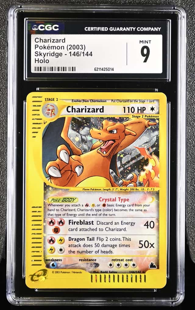 2003 Pokemon CHARIZARD #146/144 Skyridge Holo Secret Rare English CGC 9