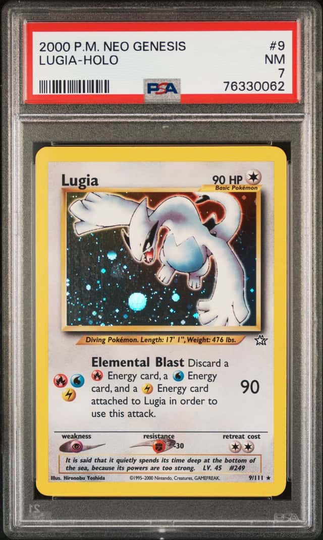 Pokemon Card PSA 7 Lugia 9/111 Neo Genesis Holo NM