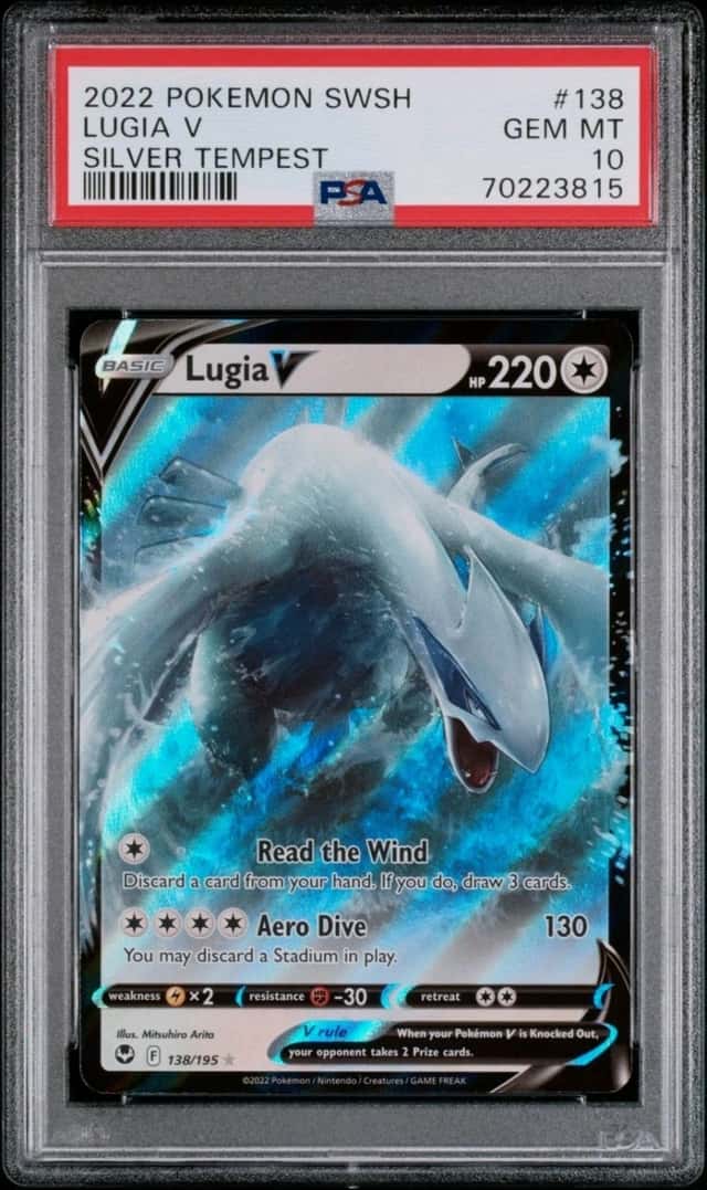 Lugia V Pokemon 2022 Sword & Shield Silver Tempest Holo PSA 10