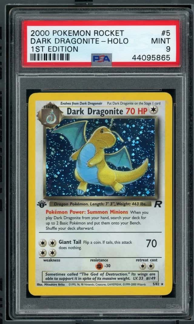 2000 POKEMON DARK DRAGONITE-HOLO 1ST EDITION ROCKET #5 PSA 9