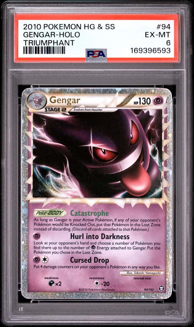 2010 Pokemon HG & SS Triumphant #94 Gengar - Holo PSA 6 EX-MT