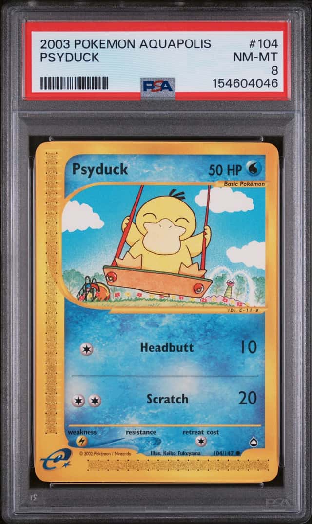 PSYDUCK 2003 POKEMON AQUAPOLIS 104/147 COMMON PSA 8 Q7872