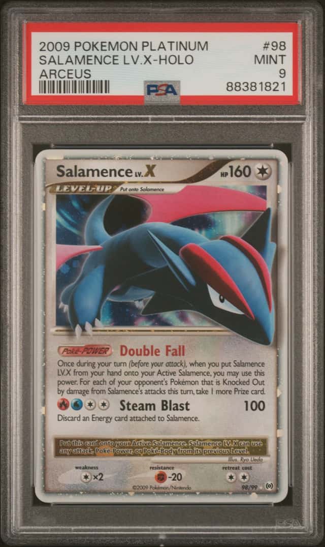 2009 POKEMON SALAMENCE LV.X-HOLO ARCEUS PLATINUM #98 PSA 9