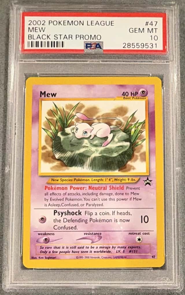 Pokemon 2002 Pokemon League Mew #47 Black Star Promo Holo PSA 10 Gem Mint