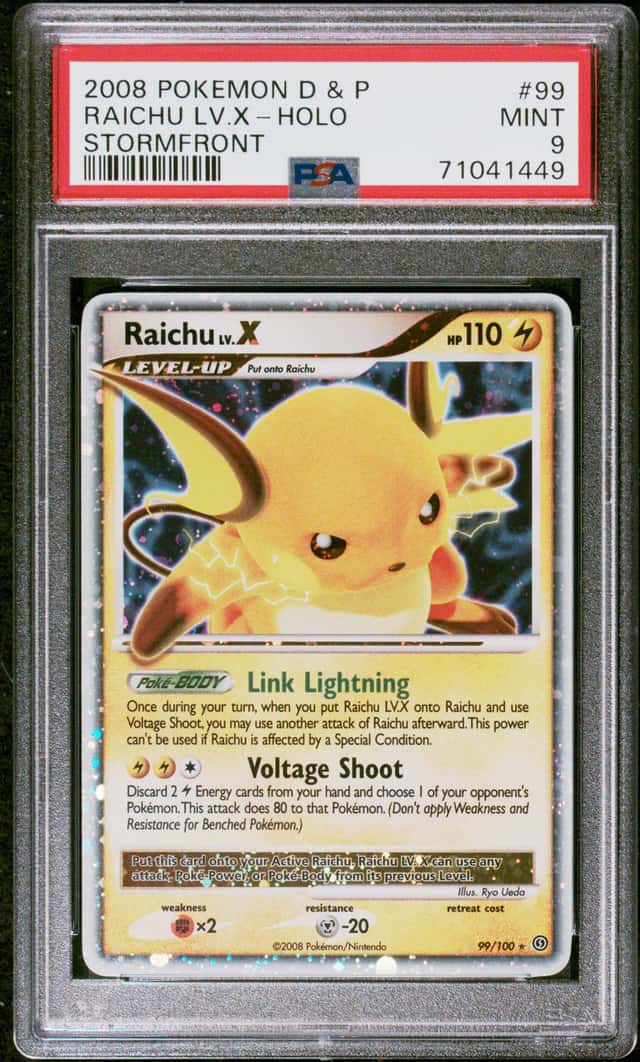 POKEMON RAICHU LV.X-HOLO 2008 DIAMOND & PEARL STORMFRONT #99 PSA 9 