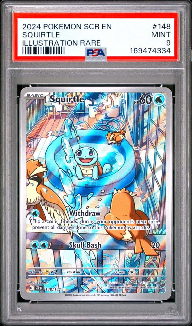 2024 POKEMON SCR EN-STELLAR CROWN ILLUSTRATION RARE #148 SQUIRTLE PSA 9