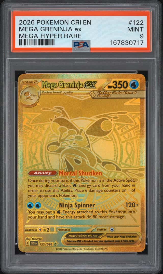 2026 Pokemon Chaos Rising Greninja ex Hyper Rare SSP #122/086 PSA 9