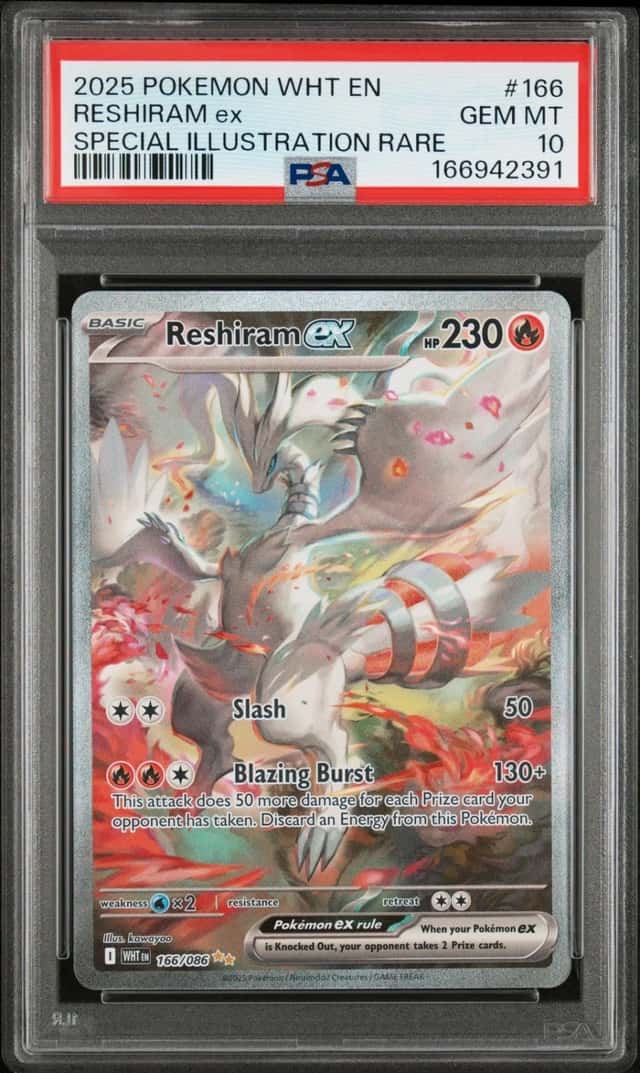 2025 POKEMON WHT EN-WHITE FLARE SPECIAL ILLUSTRATION RARE RESHIRAM EX PSA 10