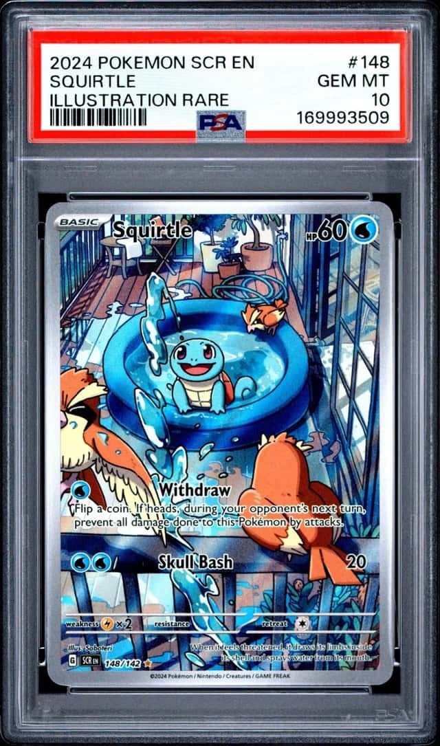 2024 Pokemon SCR EN-Stellar Crown Squirtle Illustration Rare PSA 10 #148