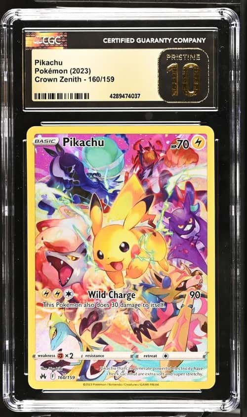 2023 Pokemon Crown Zenith Pikachu Holo Secret Rare Secret Rare CGC 10 #160/159