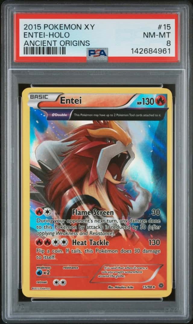 Pokemon Entei Holo Ancient Origins 15/98 PSA 8