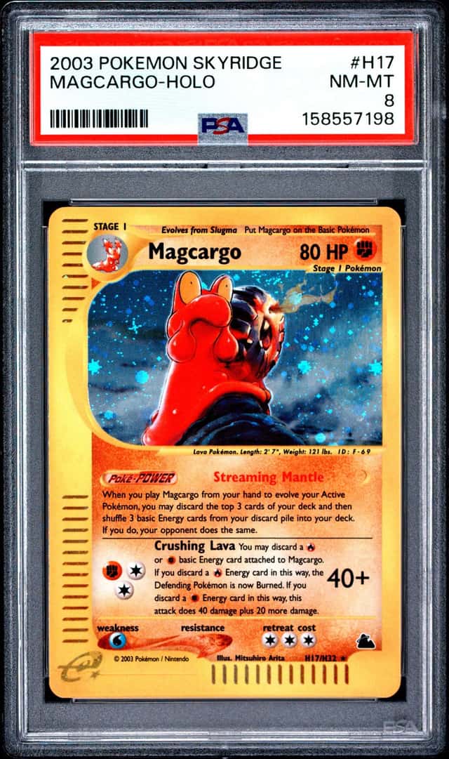 Pokemon Magcargo Holo Skyridge H17 PSA 8