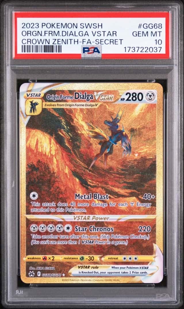 2023 POKEMON SWORD & SHIELD CROWN ZENITH FA/ORIGIN FORME DIALGA VSTAR PSA 10