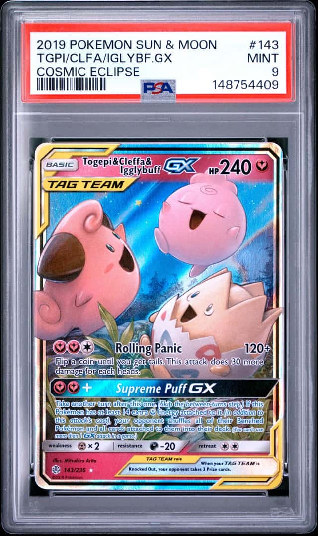 2019 Pokemon TGPI/CLFA/IGLYBF.GX Tag Team GX All Stars PSA 9