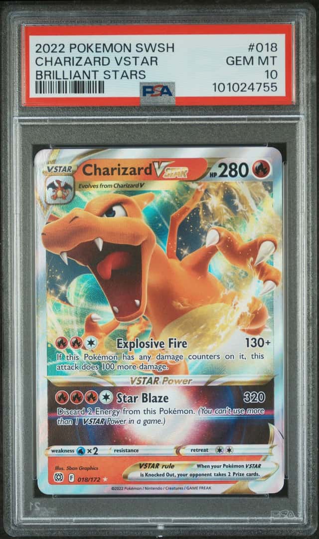 Pokémon TCG Charizard VSTAR Brilliant Stars 018/172 Holo PSA 10 2022
