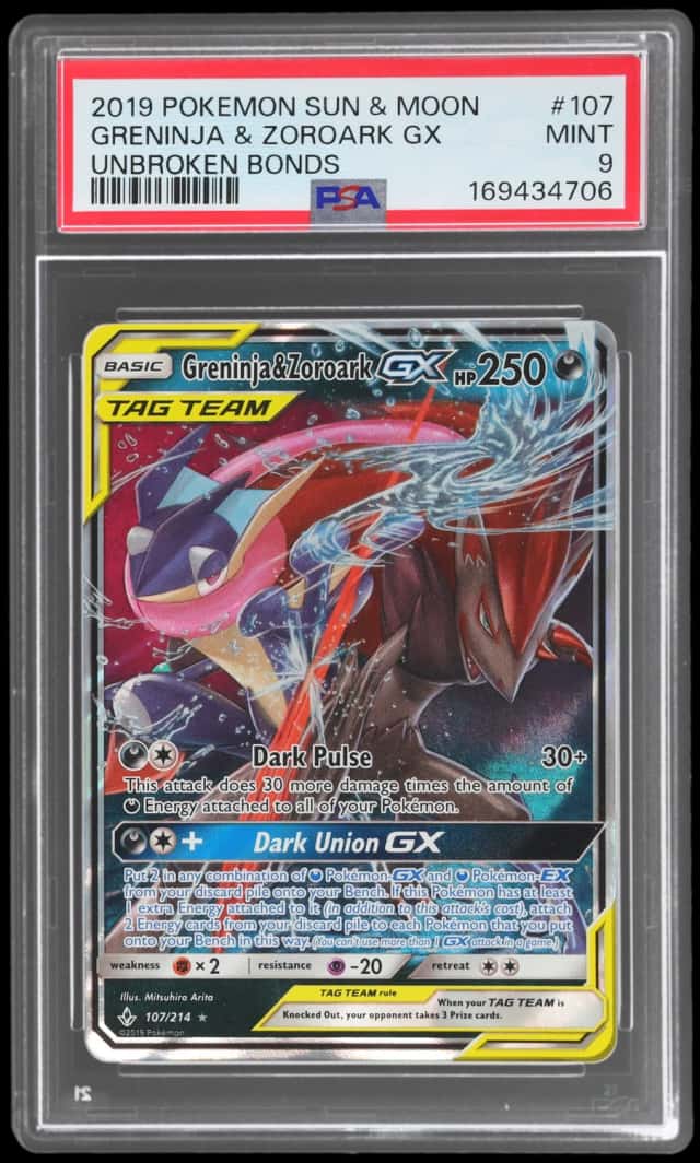 2019 Pokemon Sun and Moon Unbroken Bonds Greninja/Zoroark Gx #107
